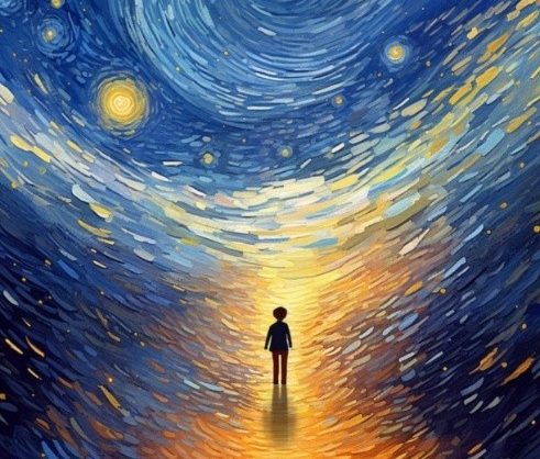 Het was zo donker dat ik overal lichtpuntjes zag